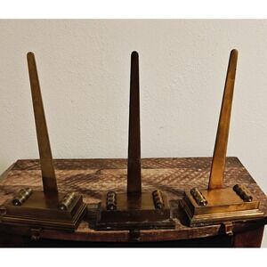 RESTORATION HARDWARE Christmas Stocking Holders Set Of 3 Brass Patina
